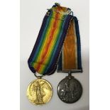 Two WWI medals with ribbons awarded to 2938 Pte C. Scott. North D. Fus. and 45685 Pte W. Leach S.