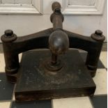 A 19thC cast iron book press. 42cms x 25cms x 32cms h.