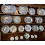 Twenty various blue and white willow patterned plates.Condition ReportSome at fault.