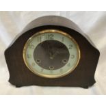 Smiths oak cased mantle clock, Westminster chime, 30 w x 23cms h.Condition ReportLight surface