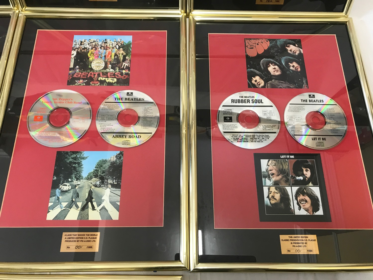 Framed The Beatles CD and sleeves presented by Pic-a-disc Ltd, The Magical Mystery Tour and Yellow - Image 3 of 6