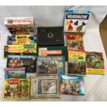 Board games and jigsaws collection, including David Dixon Magic, Perfection, Headache, Scrabble,