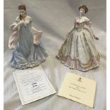 Two Royal Worcester figurines with all my heart 23cms h CW504 Ltd Edition 5882 of 12500 and Sweetest