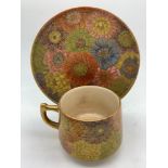 A finely decorated Satsuma cup and saucer. Saucer 11.5cms d.Condition ReportSome discolouration
