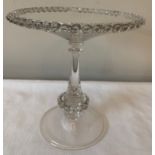 A Georgian glass tazza circa 1800 with folded foot. 21cms h.Condition ReportGood condition.