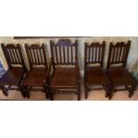 A set of 20thC very good quality solid oak dining chairs. 2 carvers and 6 side chairs.Condition