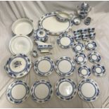 A Booths blue and white part dinner and tea set to include a teapot, sugar, jug and 6 cups and