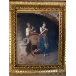 Arnaldo Tamburini 1843-1908 "In The wine Cellar" oil on canvas. 51cms x 39.5cmsCondition