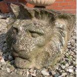 A reconstituted stone garden planter in the form of a lions head, 29cms h.Condition ReportGood