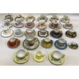 A collection of 26 fine china cups and saucers to include, Royal Worcester, Wedgewood, Limoges,