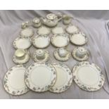A Noritake part Brookhollow pattern tea and dinnerware set to include 4 dinner plates 26.5cms d,