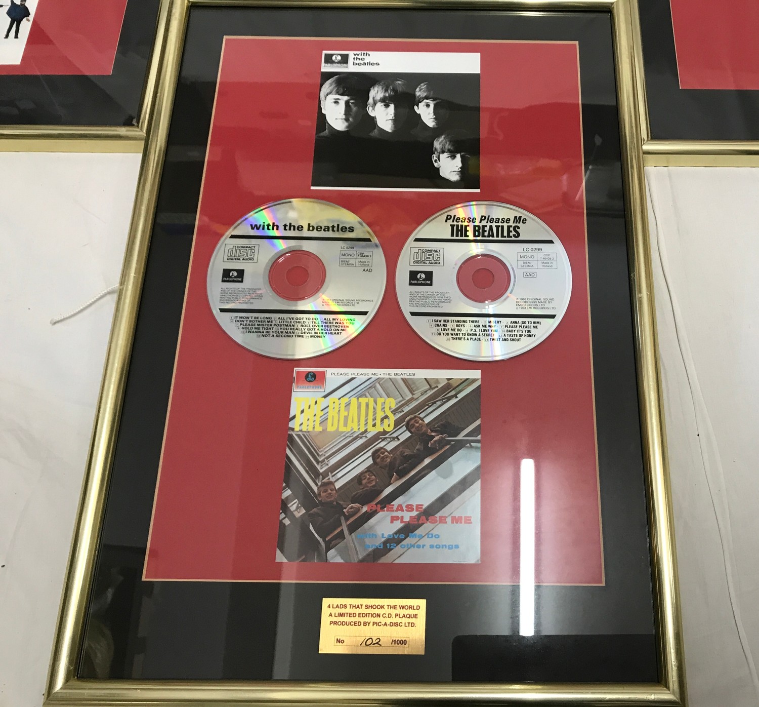 Framed The Beatles CD and sleeves presented by Pic-a-disc Ltd, The Magical Mystery Tour and Yellow - Image 2 of 6