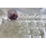 A selection of glassware to include twelve Danbury Mint Wildlife Crystal paperweights, a small glass