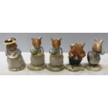 Five Royal Doulton Brambly Hedge figures to include: Mrs Apple DBH 3, 2 x Mrs Apple DBH 47, Mr Apple