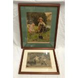 Two framed prints, one colour print Baby's Own signed by artist G.Hillyard Swinstead, picture size