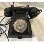 A black Bakelite telephone type 332F PL54/2A for restoration.Condition ReportNeeds rewiring, overall