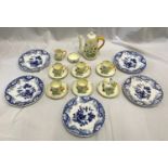 Crown Staffordshire floral patterned part coffee set to include coffee pot 19cms h, milk jug and