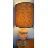 A mid century marble table lamp with contemporary shade. 86cms h.Condition ReportGood condition,