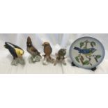 Goebel of West Germany Wildlife collection of 4 ceramic birds, tallest approx 17.5cms together