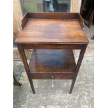 An oak washstand table with shelf and drawer underneath, 50cm w height to back 90cm.Condition