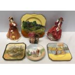 Selection of Royal Doulton.Two figurines, Julia HN2705 20cm h. Top 'O' the hill HN1834 19cm h.