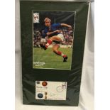 World Cup 1966 first day cover signed Bobby Charlton, mounted with a photo print and World Cup