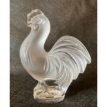 A 20thC Lalique cockerel. 7.5cms h.Condition ReportGood condition, nothing to report.