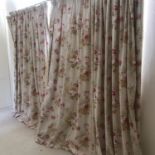 Two pairs of large Laura Ashley Floral patterned curtains, of two designs, 1 x Wild Roses and each
