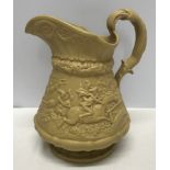 W Ridgeway relief moulded jug of Tam O'Shanter with impressed stamp 1835. 23 cm H.Condition