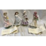 Royal Worcester group of figurines of Four Seasons Ltd Editions, Spring 2059 of 7500 24cms h, Summer