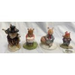 Four Royal Doulton Brambly Hedge figures to include : Wilfred Entertains DBH 23, Wilfred Carries The