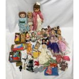 Collection of plastic dolls (1960/70's) to include international dolls and accessories, clothing,