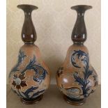 Pair of Doulton Lambeth vases. 27.5cms h.Condition ReportGood condition, no damage or repairs.