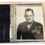 Album collection of 8 official photographs of U.S Generals serving in WW1 and WW2. 26 cm h x 20.