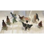 Goebel of West Germany Wildlife collection of 7 ceramic birds, tallest approx 14.5cms.Condition