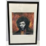 A mounted and framed limited edition print 2/50 by noted photographer Gered Mankowitz of Jimi