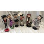 Betty Boop figures group of 6 to include Biker, Masked Ball, Charleston, Cowgirl, Pirate and Can-can