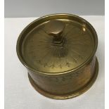 Trench Art brass bombshell case tobacco jar 1916.