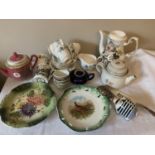 A quantity of ceramics to include Colclough part teaservice, Wade tortoise, Royal Worcester birthday