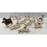 Eleven Beswick hounds and two Beswick beagles. Tallest 7.5cms.Condition ReportOne hound with damaged