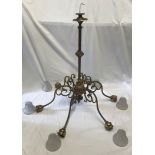 Large six branch ceiling light fitting with decorative scroll branches. Width without shades 82cms x