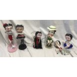 Group of 6 Betty Boop figures, tallest 31cms and shortest 18cms, Betty Moonstruck, Fishing, 2