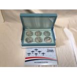 Cased .999 silver coin collection of the RAF WW2 Bomber collection. Mint x 6 coinsCondition