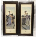 A pair of reproduction prints, Victorian Lady's Welcome and Farewell printed circa 2000 Rome, Italy.