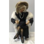 Large figurine, Gill Harris Ltd Edition 83 of 500. Mitzy Old Lady with cocktail drink approx 42cms