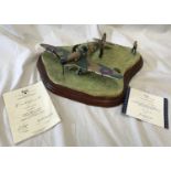 Border Fine Arts, Scramble, WW2 Spitfire on wood base Ltd Edition 634 of 750, with certificate and