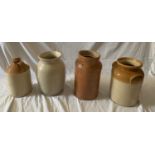 Four various earthenware pots to include one Doulton & Co. Lambeth, Bristol. Tallest 30cms h.