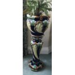 A 19thC Princess jardinière and stand. 90cms h.Condition ReportCrazing to glaze, repair to base.