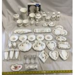 A collection of Wedgwood Mirabelle ornaments to include Vases from 17.5cms to 9.5cms h, a ginger