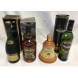 Whisky, Glenfiddich single malt special reserve 70cl, Bells Whisky decanter, Chivas Regal Premium